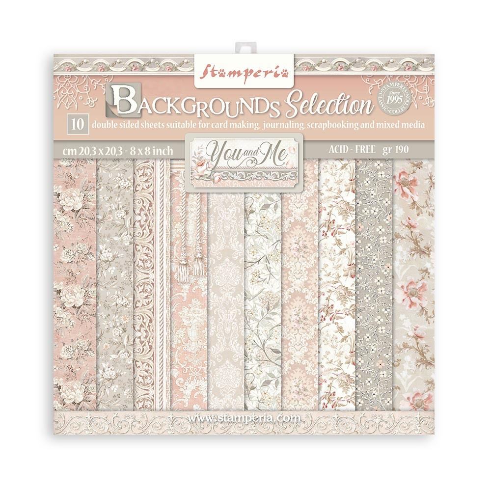 Blocco di Carte Scrap Backgrounds Selection You and me cm 20 x 20