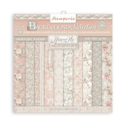 Blocco di Carte Scrap Backgrounds Selection You and me cm 20 x 20