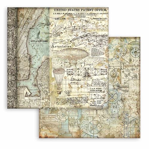 Blocco di Carte Scrap Backgrounds Sir Vagabond Aviator cm 20 x 20 