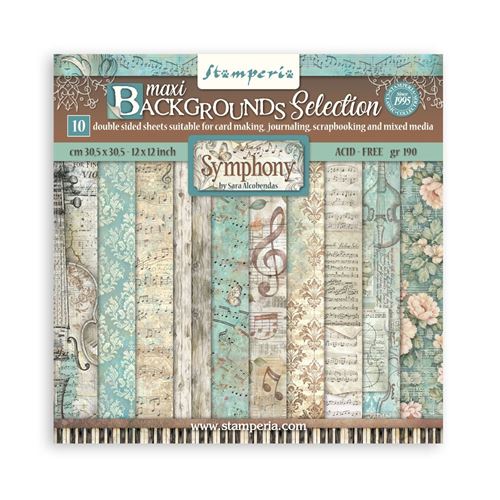 Blocco di Carte Scrap Backgrounds Symphony cm 30 X 30
