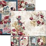 Blocco di Carte Scrap Bohemian Burgundy Pad cm 20 x 20
