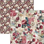 Blocco di Carte Scrap Bohemian Burgundy Pad cm 20 x 20