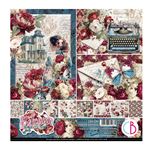 Blocco di Carte Scrap Bohemian Burgundy Pad cm 20 x 20