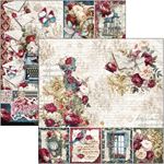Blocco di Carte Scrap Bohemian Burgundy Paper Pad cm 30 x 30