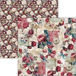 Blocco di Carte Scrap Bohemian Burgundy Paper Pad cm 30 x 30