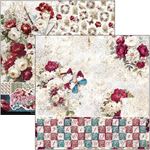 Blocco di Carte Scrap Bohemian Burgundy Patterns Pad cm 30 x 30