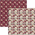 Blocco di Carte Scrap Bohemian Burgundy Patterns Pad cm 30 x 30