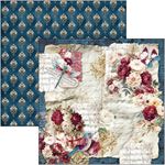 Blocco di Carte Scrap Bohemian Burgundy Patterns Pad cm 30 x 30