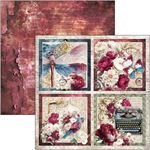 Blocco di Carte Scrap Bohemian Burgundy Patterns Pad cm 30 x 30