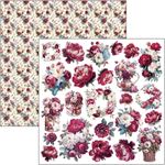 Blocco di Carte Scrap Bohemian Burgundy Patterns Pad cm 30 x 30