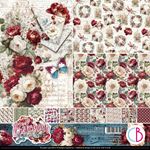 Blocco di Carte Scrap Bohemian Burgundy Patterns Pad cm 30 x 30