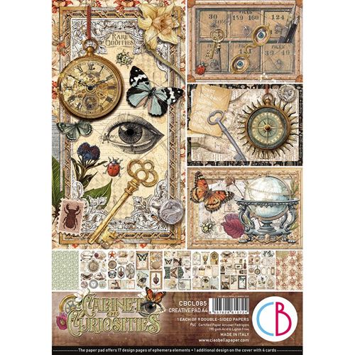 Blocco di Carte Scrap Cabinet of Curiosity Creative Pad A4