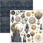 Blocco di Carte Scrap Celestial Fussy Cut Pad cm 15 x 15