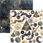 Blocco di Carte Scrap Celestial Fussy Cut Pad cm 15 x 15