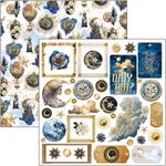 Blocco di Carte Scrap Celestial Fussy Cut Pad cm 15 x 15