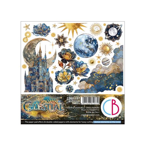 Blocco di Carte Scrap Celestial Fussy Cut Pad cm 15 x 15