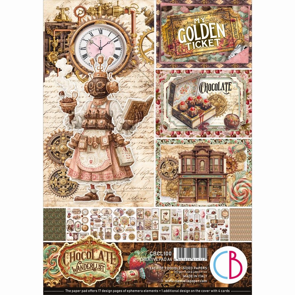 Blocco di Carte Scrap Chocolate Wanderlust Creative Pad A4