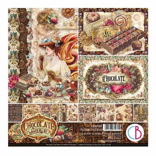 Blocco di Carte Scrap Chocolate Wanderlust Pad cm 20 x 20