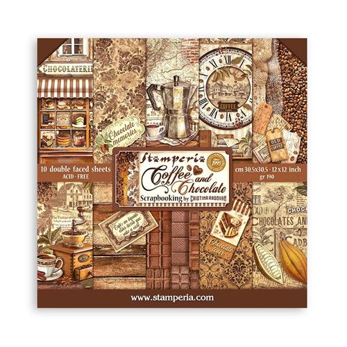 Blocco di Carte Scrap Coffee and Chocolate cm 30 X 30