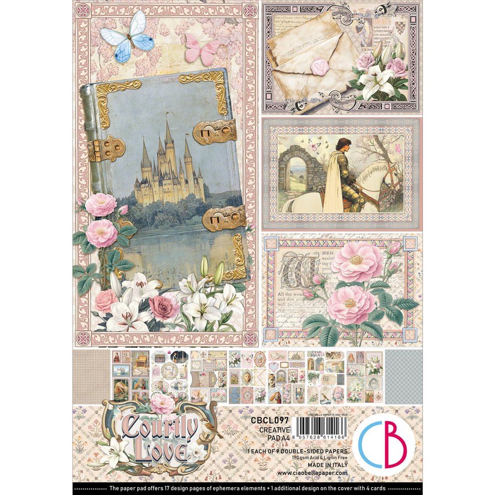 Blocco di Carte Scrap Courtly Love Creative Pad A4
