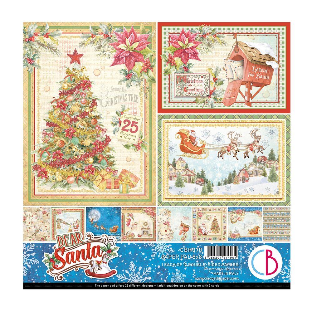 Blocco di Carte Scrap Dear Santa cm 20 x 20