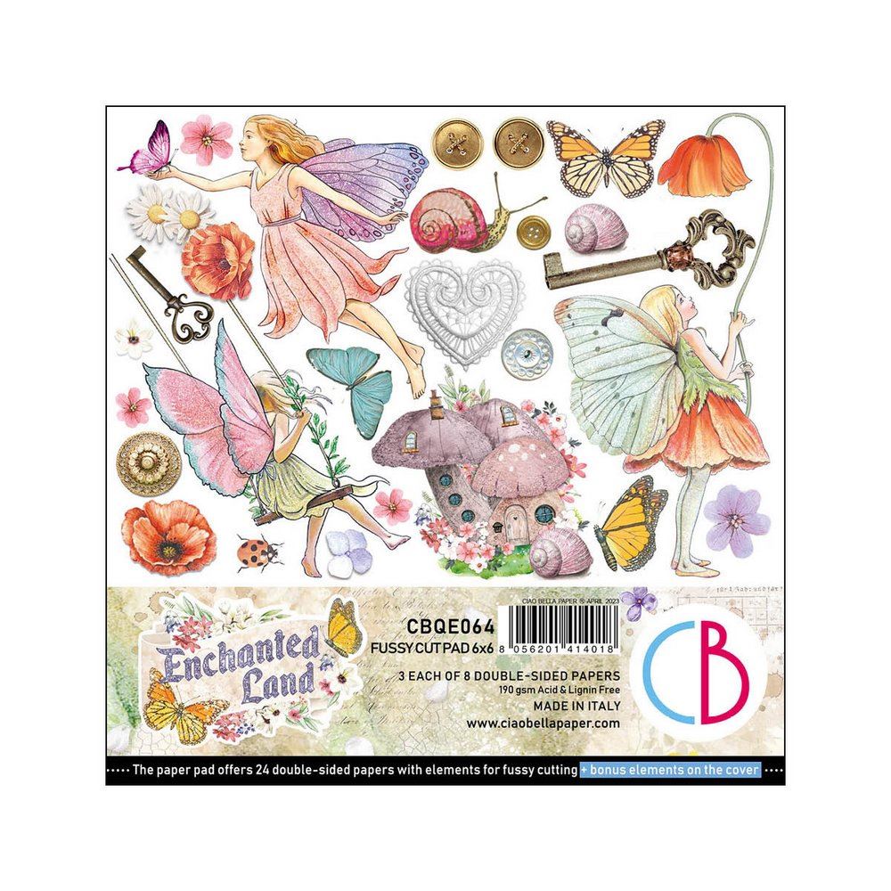 Blocco di Carte Scrap Enchanted Land cm 15 x 15