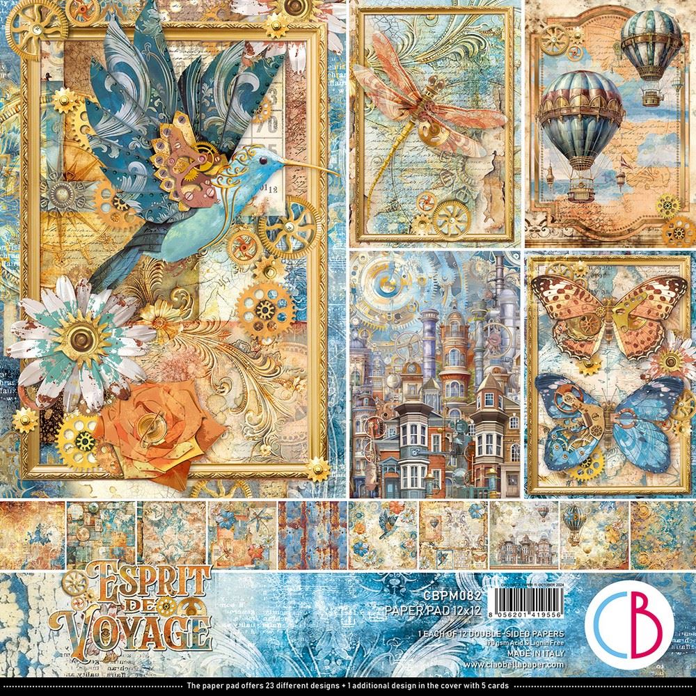 Blocco di Carte Scrap Espirit de Voyage cm 30 x 30