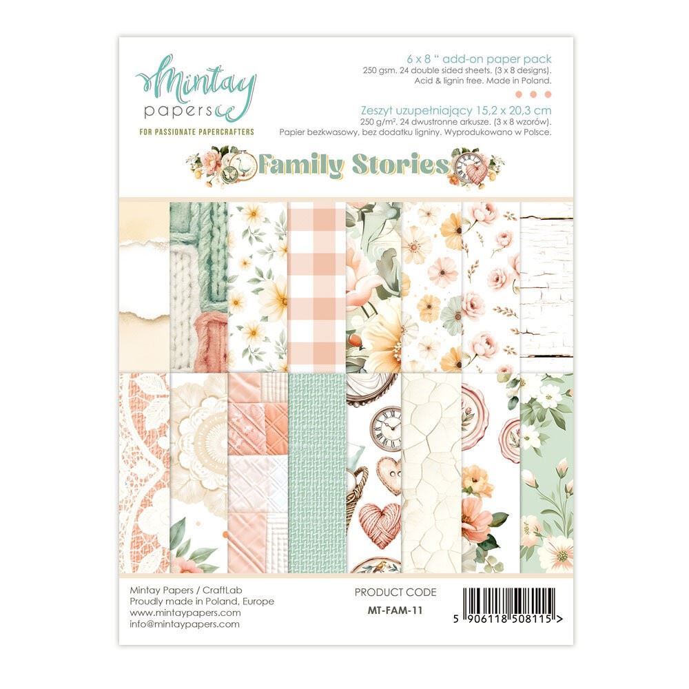Blocco di Carte Scrap Family Stories cm 15 X 20 Add On