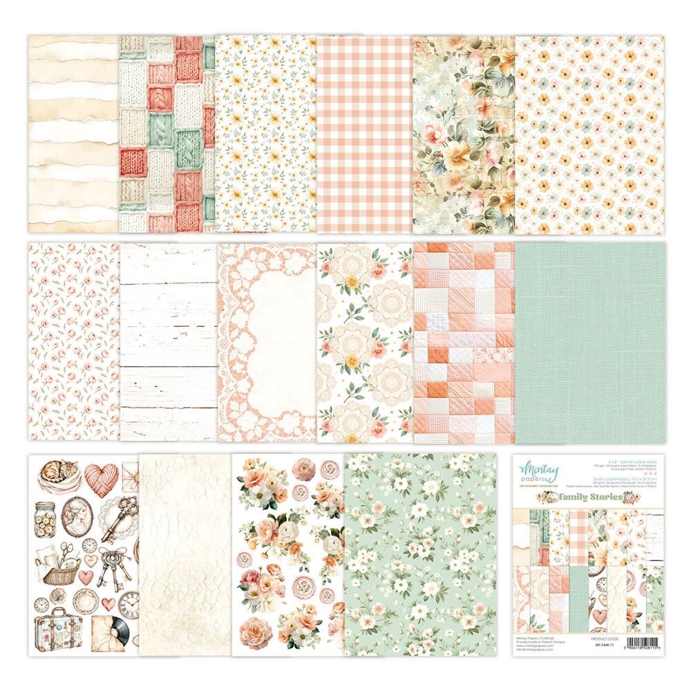 Blocco di Carte Scrap Family Stories cm 15 X 20 Add On