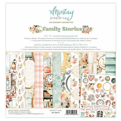 Blocco di Carte Scrap Family Stories cm 30 x 30