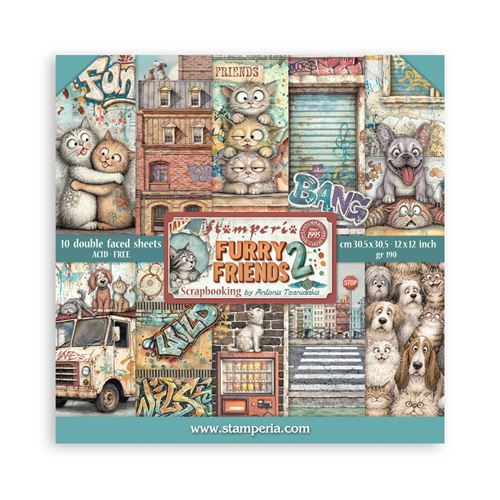 Blocco di Carte Scrap Furry Friends 2 cm 30 X 30