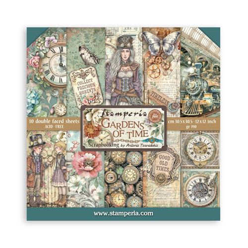 Blocco di Carte Scrap Gardens of Time cm 30 X 30