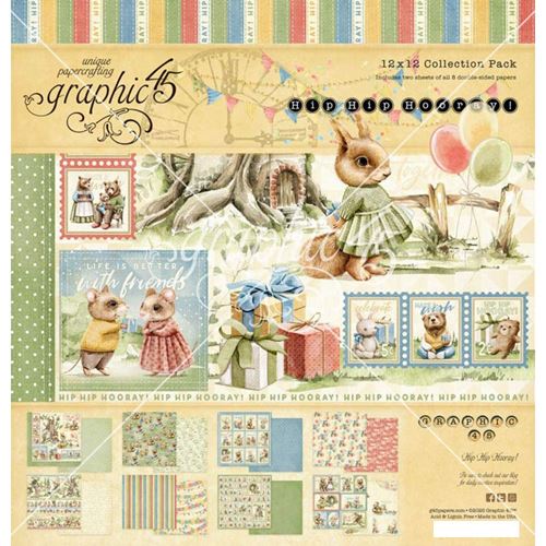 Blocco di Carte Scrap Hip Hip Horray cm 30 x 30