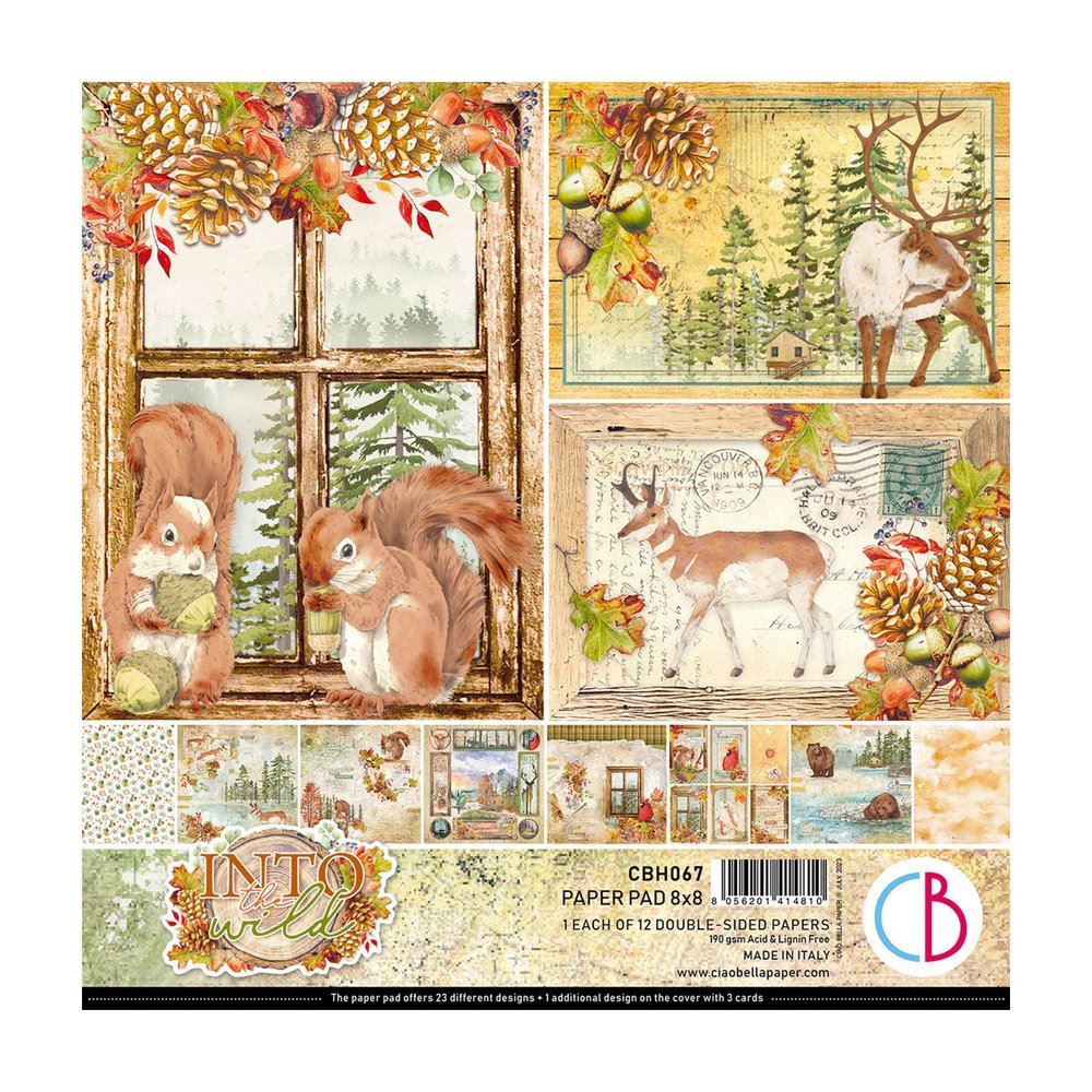 Blocco di Carte Scrap Into the Wild cm 20 x 20