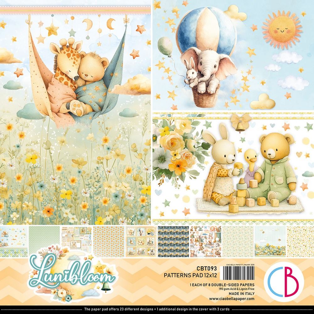 Blocco di Carte Scrap Lunibloom Patterns Pad cm 30 x 30