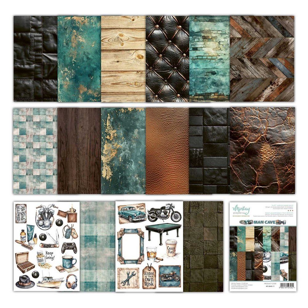 Blocco di Carte Scrap Man Cave cm 15 X 20 Add On