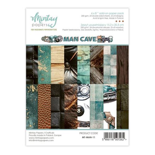 Blocco di Carte Scrap Man Cave cm 15 X 20 Add On