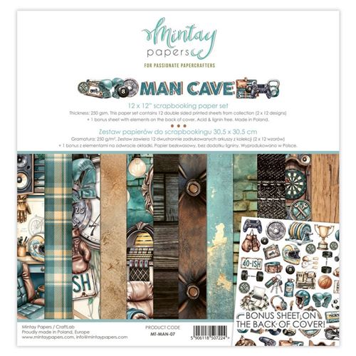 Blocco di Carte Scrap Man Cave cm 30 x 30