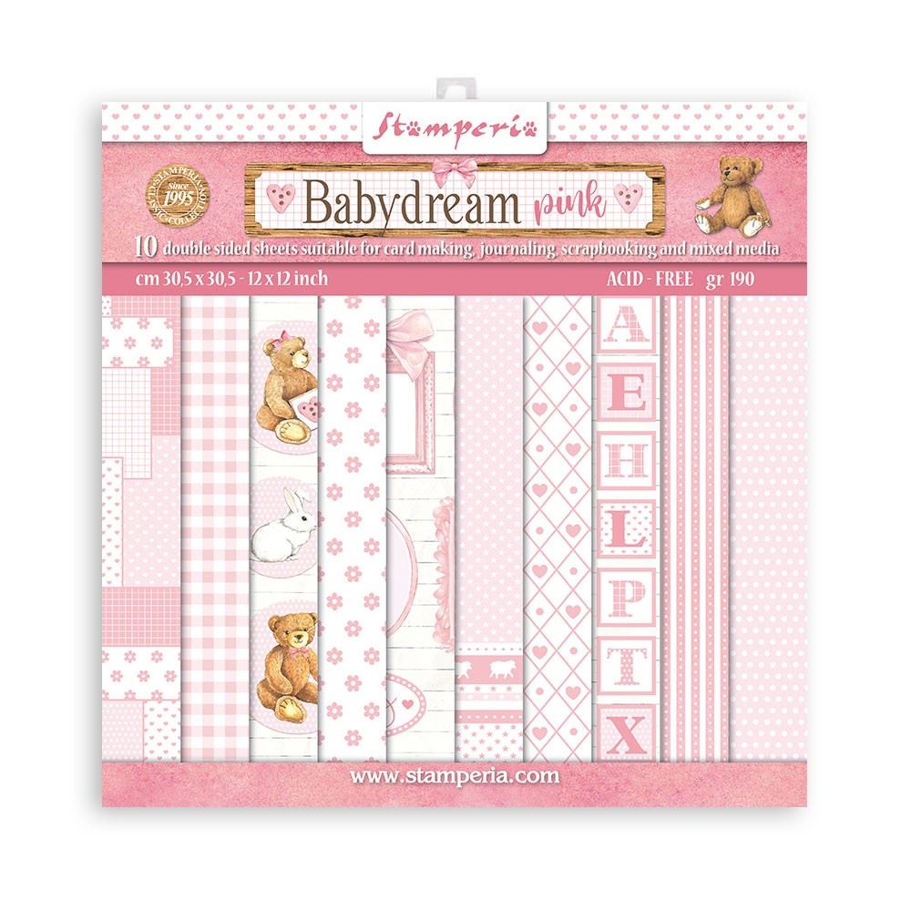 Blocco di Carte Scrap Maxi Background BabyDream Pink