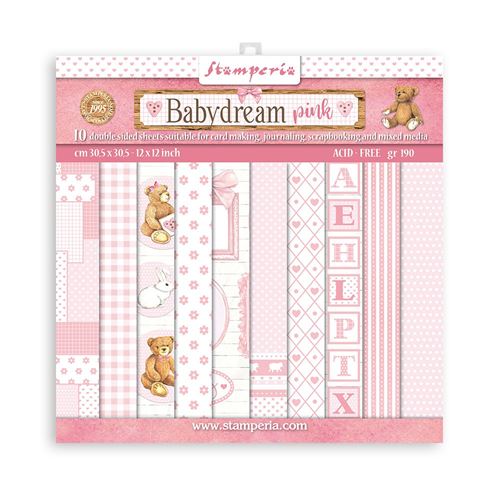 Blocco di Carte Scrap Maxi Background BabyDream Pink