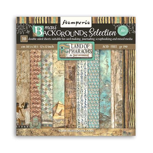 Blocco di Carte Scrap Maxi Background selection - Land of Pharaohs cm 30 X 30