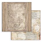 Blocco di Carte Scrap Maxi Background selection - Vintage Library cm 30 X 30