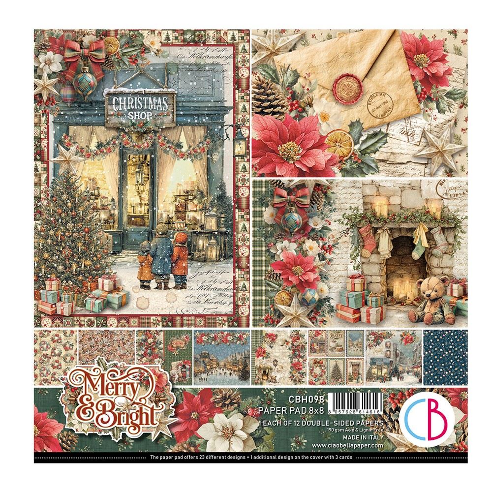 Blocco di Carte Scrap Merry & Bright Pad cm 20 x 20