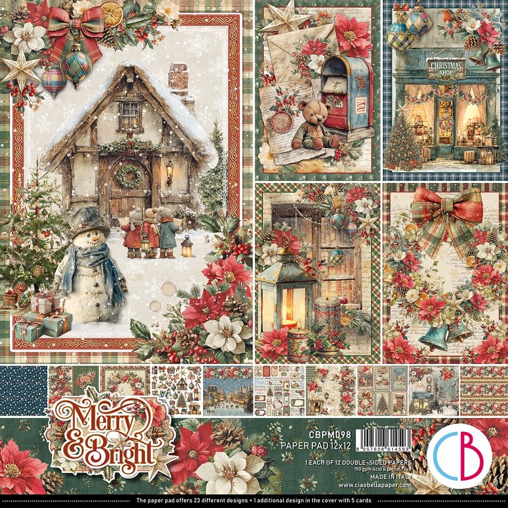 Blocco di Carte Scrap Merry & Bright Paper Pad cm 30 x 30