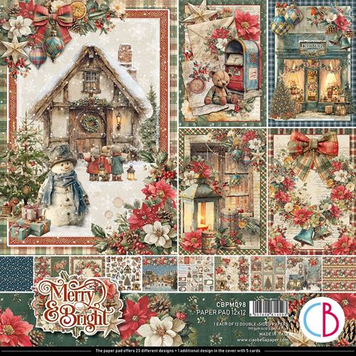 Blocco di Carte Scrap Merry & Bright Paper Pad cm 30 x 30