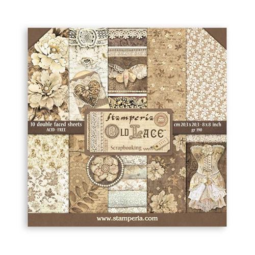 Blocco di Carte Scrap Old Lace cm 20 X 20
