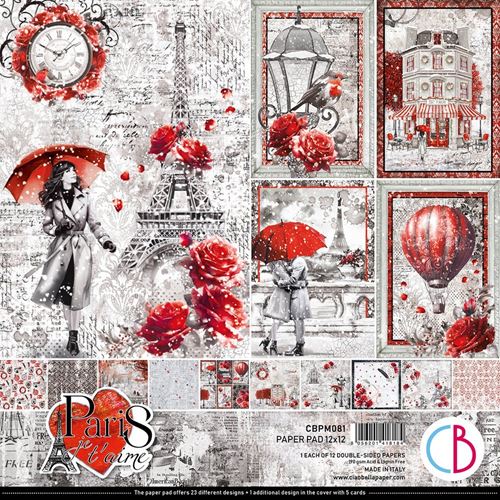 Blocco di Carte Scrap Paris Je t’aime cm 30 x 30