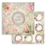 Blocco di Carte Scrap Romantic Garden House cm 15 x 15