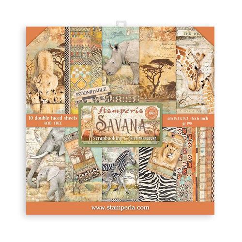 Blocco di Carte Scrap Savana cm 15 x 15