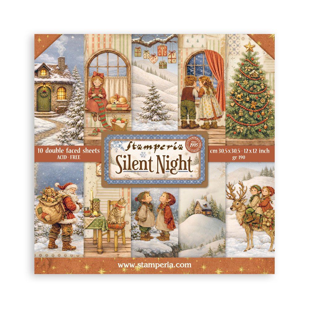 Blocco di Carte Scrap Silent Night cm 30 X 30